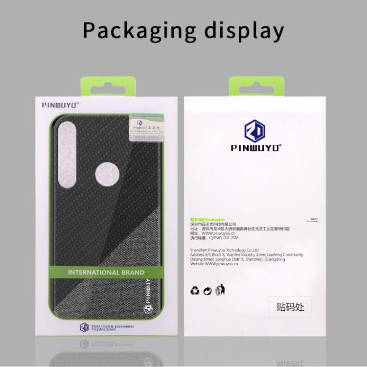 For MOTO G8 Plus PINWUYO Rong Series Shockproof PC + TPU+ Chemical Fiber Cloth Protective Cover(Black) - free shipping - PMC TechLife - Order now!