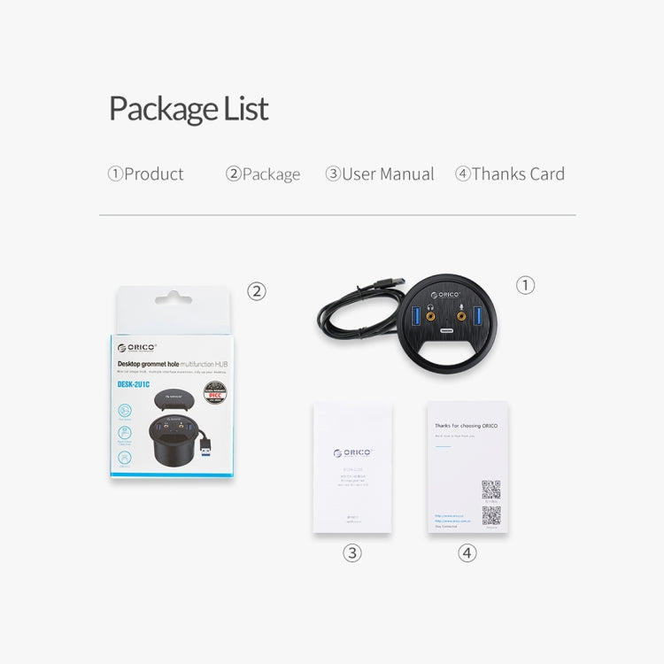 ORICO DESK-2U1C Desktop Power Grommet Multi-Function HUB - free shipping - PMC TechLife - Order now!