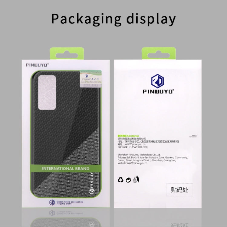 For Huawei P40 PINWUYO Rong Series Shockproof PC + TPU+ Chemical Fiber Cloth Protective Cover(Red) - Huawei Cases by PINWUYO | Online Shopping South Africa | PMC TechLife | Buy Now Pay Later Mobicred