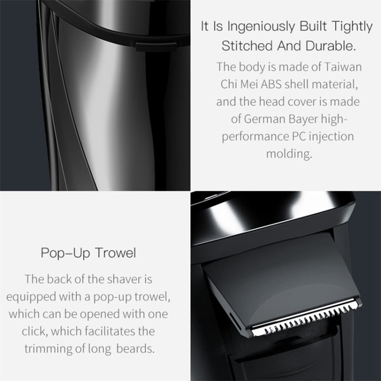 Original Xiaomi Youpin Yingqu Blackstone3 Men Portable Face Care Three Cutter Heads Electric Shaving Razor - free shipping - PMC TechLife - Order now!