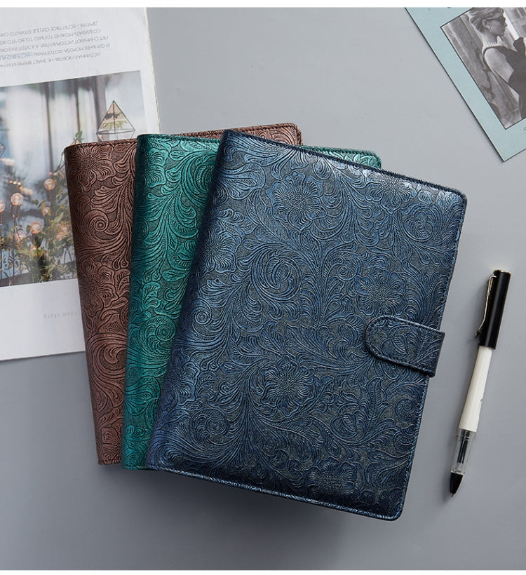 A5 YMX-007 PU Leather Budget Binder Notebook Embossed Model Handbook(Gray) - Notebooks by PMC TechLife | Online Shopping South Africa | PMC TechLife | Buy Now Pay Later Mobicred