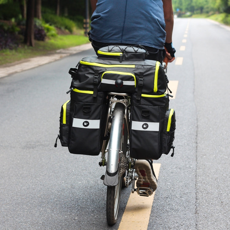 Rhinowalk Three-in-one Multifunctional Bicycle Rear Shelf Pannier Waterproof Long-distance Equipment(Black Green) - free shipping - PMC TechLife - Order now!