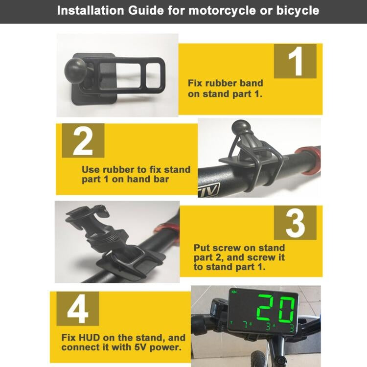 Kingneed C80 4.5inch HUD Car Head-up Display GPS Speed Meter Overspeed Alarm Mileage Altitude Clock(Black) - free shipping - PMC TechLife - Order now!