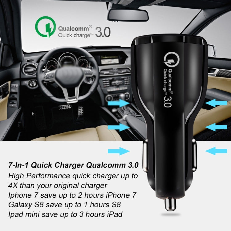 2 PCS QC3.0+3.1A Car Charger Dual USB 6A Halo Wine Bottle Fast Charge Car Charger(Elegant Black) - Car Charger by PMC TechLife | Online Shopping South Africa | PMC TechLife