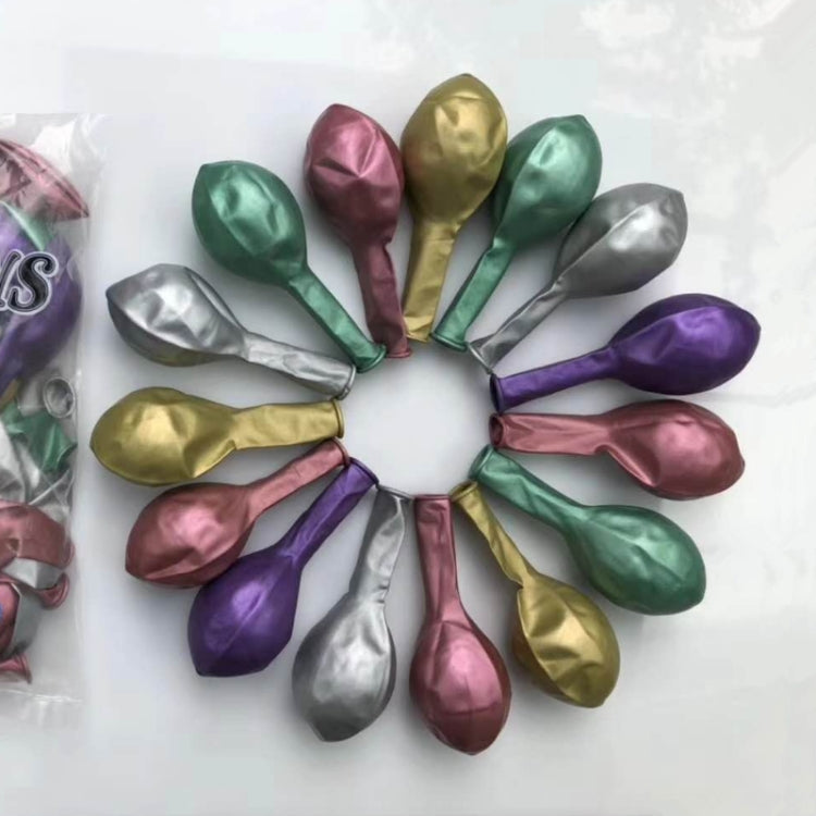50 PCS 12inch Glossy Metal Pearl Latex Balloons Metallic Color Inflatable Air Ball Birthday Party Decor(Silver) - Balloons by PMC TechLife | Online Shopping South Africa | PMC TechLife