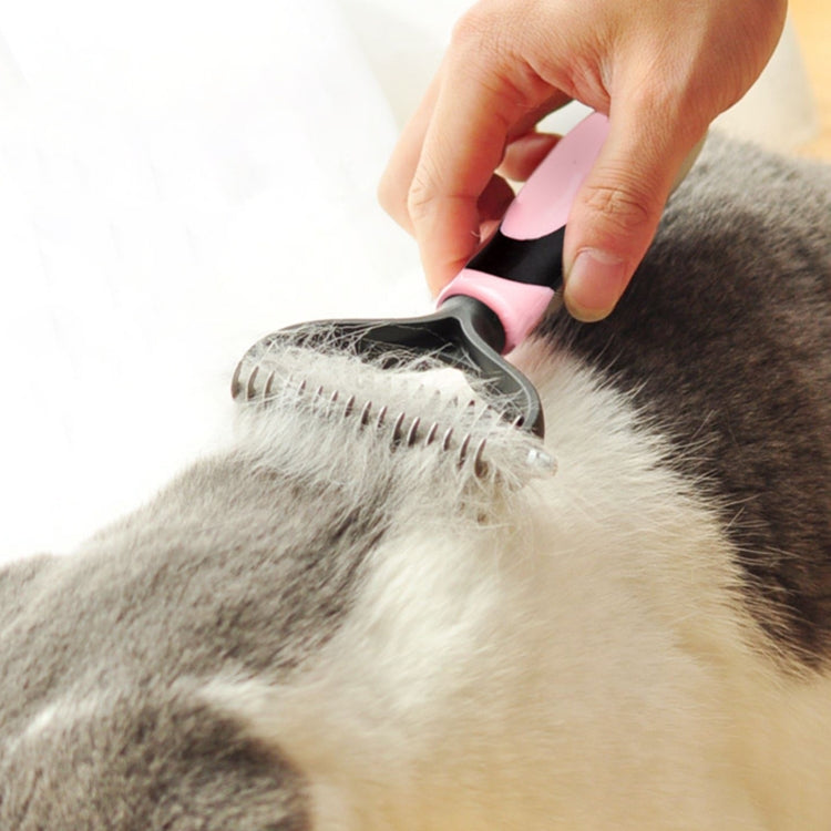 Fur Hair Grooming Hair Shedding Tool Brush for Dog Pet Cat(Blue) - Brushes by PMC TechLife | Online Shopping South Africa | PMC TechLife