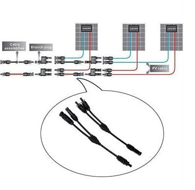 1 Pair MC4 Branch Y Adapter Connectors M/M/F and F/F/M for Solar Panels Cable(mc4) - Connectors by PMC TechLife | Online Shopping South Africa | PMC TechLife