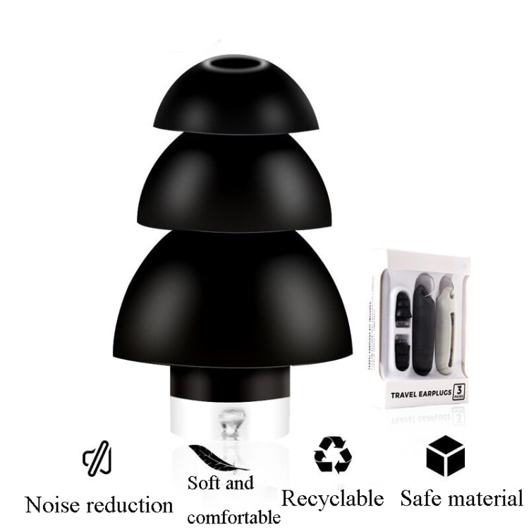 Anti-Noise Sleep Earplugs Silicone Soundproof Earplugs Industrial Noise Cancelling Silent Earplugs(Black) - Earmuff & Pad by PMC TechLife | Online Shopping South Africa | PMC TechLife