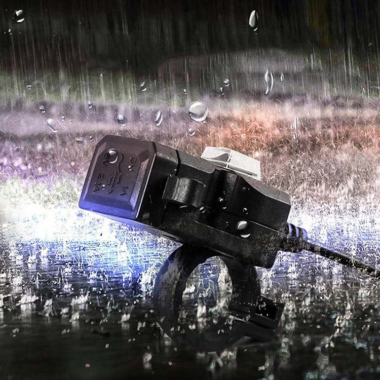 Dual USB Port 12V Waterproof Motorbike Motorcycle Handlebar Charger 5V 1A/2.1A Adapter Power Supply Socket for Phone Mobile - Electrical System by PMC TechLife | Online Shopping South Africa | PMC TechLife | Buy Now Pay Later Mobicred