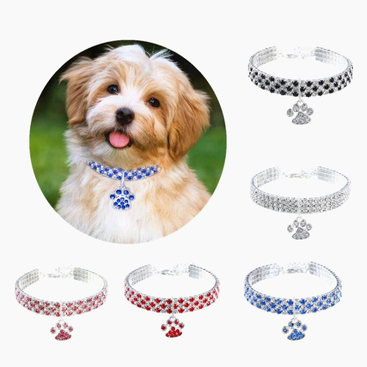 Pet Collar Diamond Elastic Cat And Dog Necklace Jewelry, Size:M(White) - free shipping - PMC TechLife - Order now!