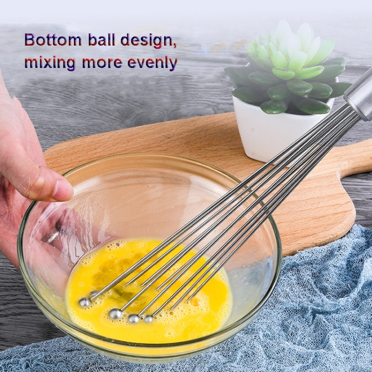 2 PCS Manual Whisk Stainless Steel Glass Bead Egg Whisk Kitchen Household Hand-Held Baking Tools Type A 12 Inch - Stirrer & Squeezer by PMC TechLife | Online Shopping South Africa | PMC TechLife
