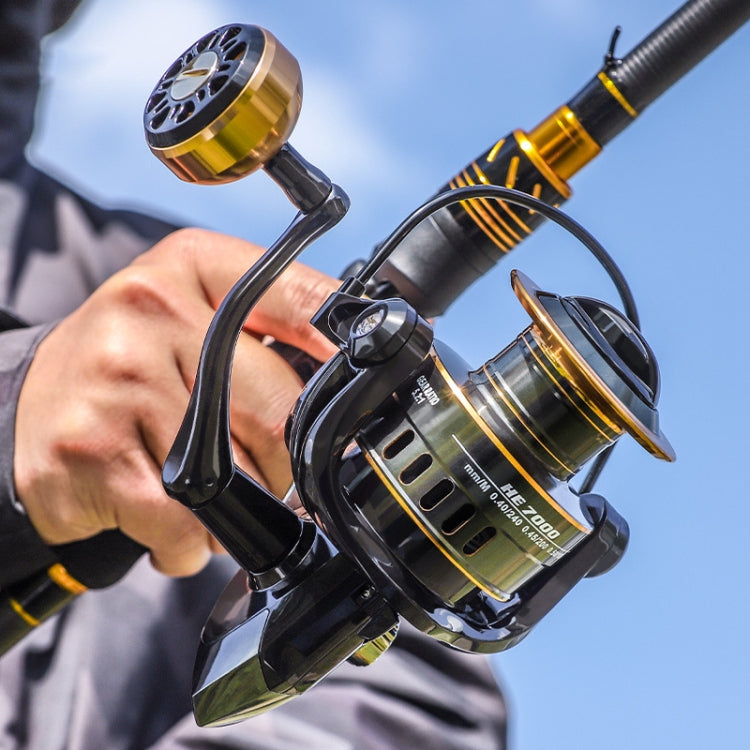 All Metal Rocker Arm Smooth Fishing Reel Spinning Reel, Spec: HE-4000 (EVA Grip) - Fishing Reels by PMC TechLife | Online Shopping South Africa | PMC TechLife
