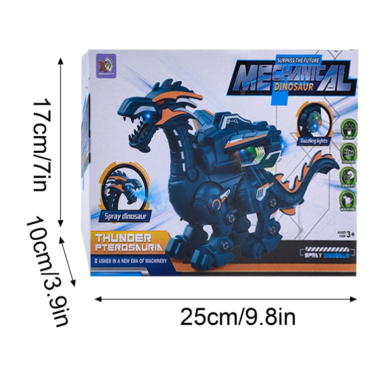 Electric Mechanical Dinosaur Toy Simulation Animal Toy Multifunctional Sound And Light Toy, Style: Spray-Blue - free shipping - PMC TechLife - Order now!