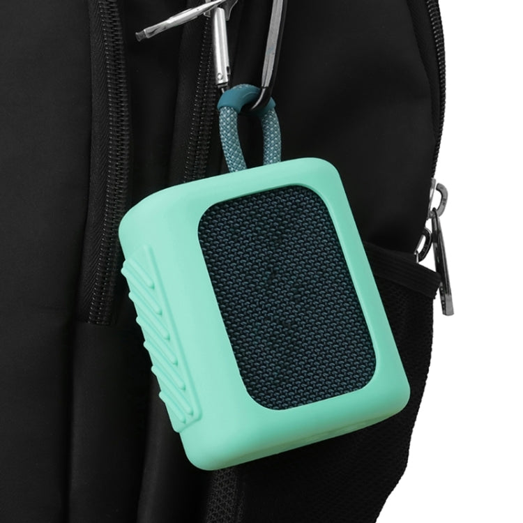 For JBL GO3 Bluetooth Speaker Silicone Cover Portable Protective Case with Carabiner(Dark Blue) - Protective Case by PMC TechLife | Online Shopping South Africa | PMC TechLife