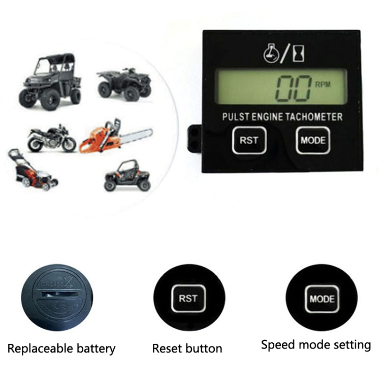 ZSB-03 Chain Saw Tachometer Gasoline Engine Lawn Mower High Tachometer Digital Display Induction Pulse Tachometer, Specification: Clip Version - Electrical System by PMC TechLife | Online Shopping South Africa | PMC TechLife