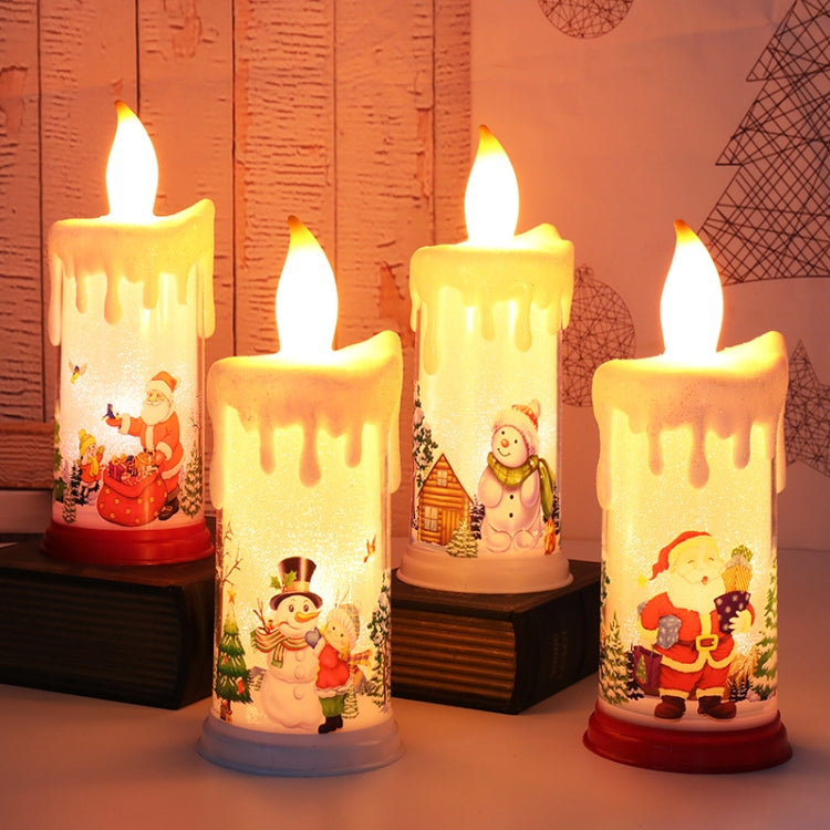 Christmas Decoration Night Light LED Simulation Flame Candle Light(B-Snowman) - Decoration Lamps by PMC TechLife | Online Shopping South Africa | PMC TechLife