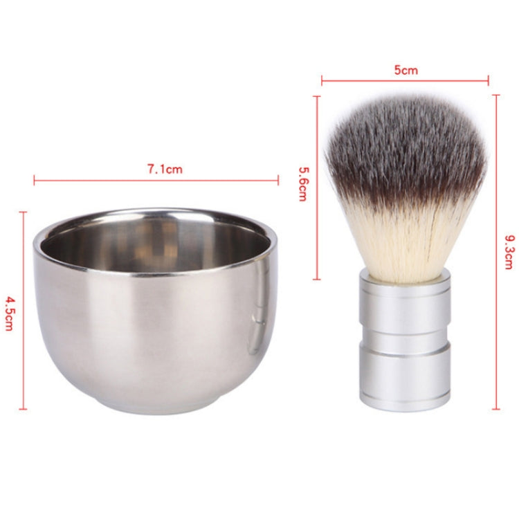 Stainless Steel Animal Hair Beard Brush Manual Stirring And Foaming Shaving Tool, Specification: Bowl + Brush - Hair Trimmer by PMC TechLife | Online Shopping South Africa | PMC TechLife