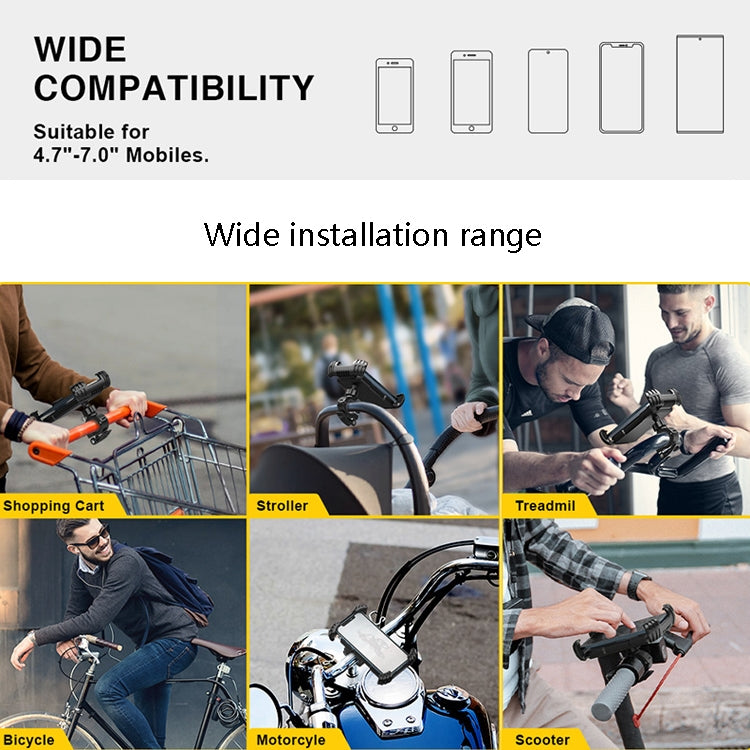 H18 Bicycle Mobile Phone Bracket Motorcycle Single-Handed Operation Mobile Phone Navigation Frame - Holders by PMC TechLife | Online Shopping South Africa | PMC TechLife