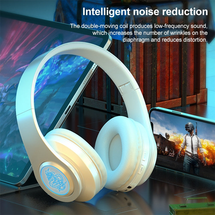 B39 Wireless Bluetooth Headset Subwoofer With Breathing Light Support TF Card(White) - Headset & Headphone by PMC TechLife | Online Shopping South Africa | PMC TechLife | Buy Now Pay Later Mobicred