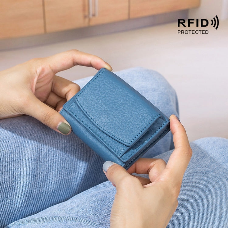 CL-2753 Leather RFID Short Coin Purse Wallet(Purple) - free shipping - PMC TechLife - Order now!