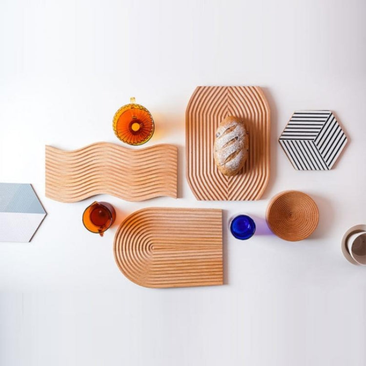 Large Wavy Wooden Tray Photography Shooting Props - Wooden Props by PMC TechLife | Online Shopping South Africa | PMC TechLife