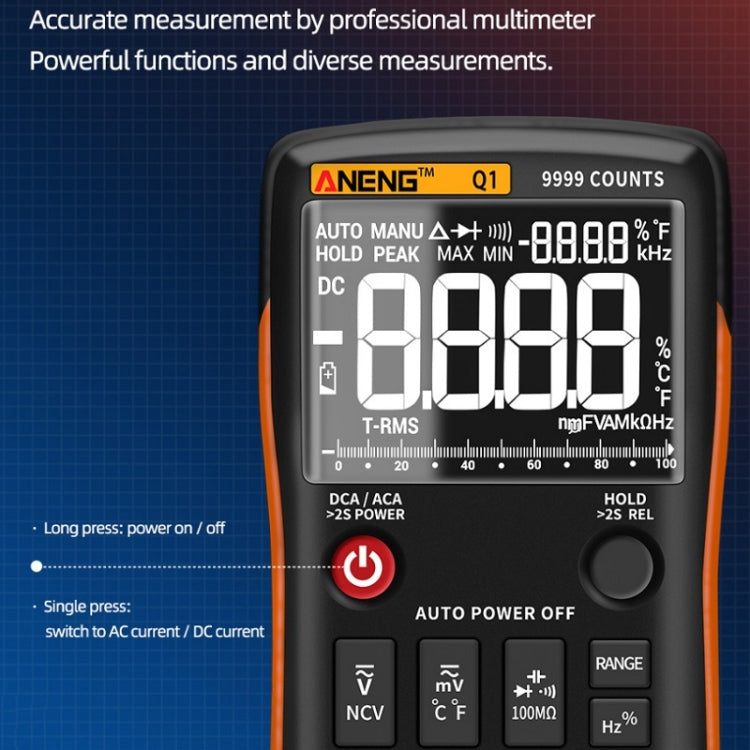 ANENG AN-Q1 Automatic High-Precision Intelligent Digital Multimeter, Specification: Standard with Cable(Red) - free shipping - PMC TechLife - Order now!