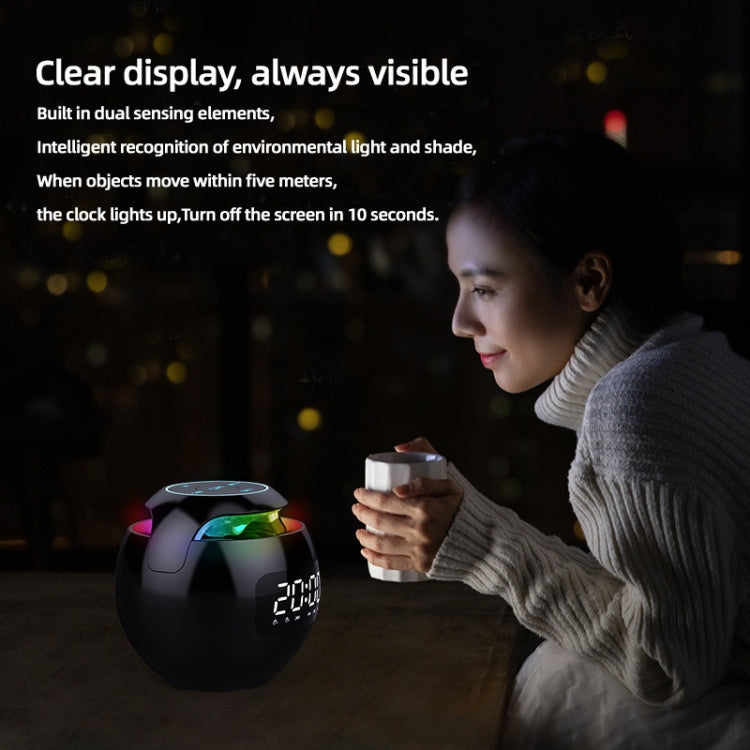 ZXL-G90 Portable Colorful Ball Bluetooth Speaker, Style: Clock Version (Black) - Desktop Speaker by PMC TechLife | Online Shopping South Africa | PMC TechLife