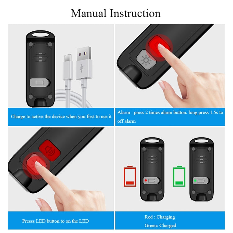 AF-2002 130dB Rechargeable Anti-Wolf Alarm Self-Defense Device With Distress Light(Blue) - free shipping - PMC TechLife - Order now!