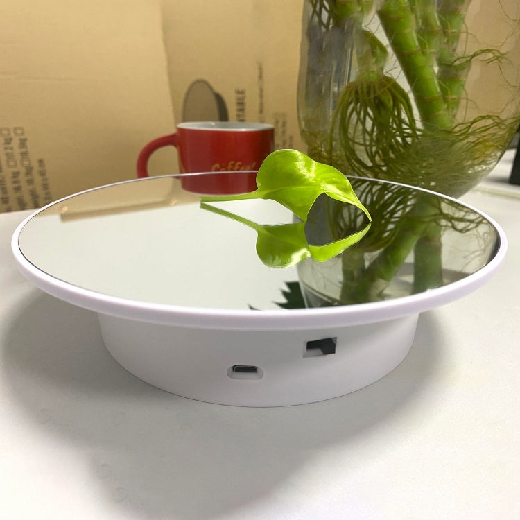 20cm Mirror Two-way Turntable Display Stand Video Shooting Props Turntable(Silver) - by PMC TechLife | Online Shopping South Africa | PMC TechLife