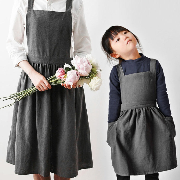 Cotton And Linen Parent-Child Painting Apron Baking Coffee Work Clothes,Size: Adults (oat) - Aprons & Caps by PMC TechLife | Online Shopping South Africa | PMC TechLife