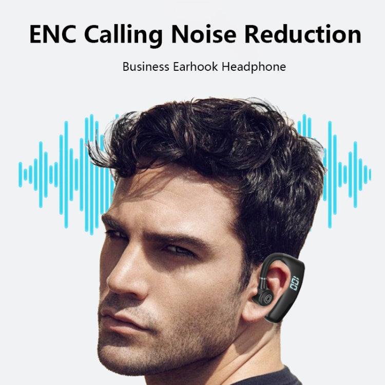 V9S Bluetooth Headset Noise Cancelling Headphones With LED Display(Black Single Ear) - Bluetooth Earphone by PMC TechLife | Online Shopping South Africa | PMC TechLife