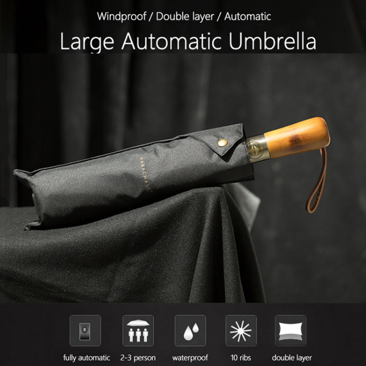 PARACHASE Ten-bone Double-layer Large Windproof Business Automatic Folding Umbrella(Grey) - free shipping - PMC TechLife - Order now!