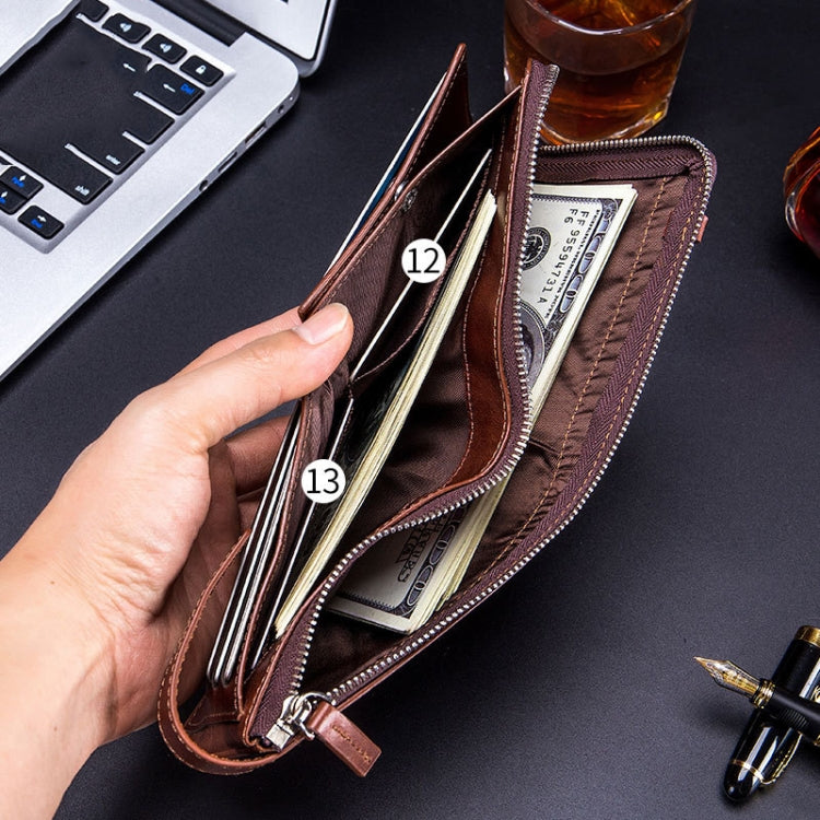 BULL CAPTAIN Anti-theft Brush Leather Wallet For Men(Black) - Wallets by BULL CAPTAIN | Online Shopping South Africa | PMC TechLife | Buy Now Pay Later Mobicred