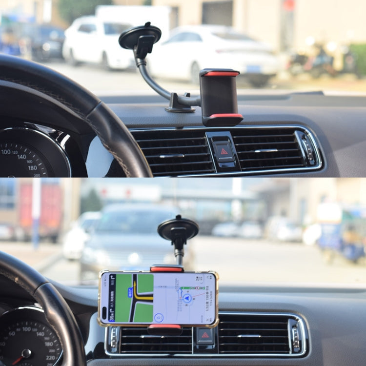 2 PCS Suction Cup Long Soft Hose Windshield Car Mobile Phone Clip Bracket(Blue Box Packaging) - Car Holders by PMC TechLife | Online Shopping South Africa | PMC TechLife