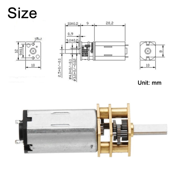 GM12-N30VA DC12V 100RPM Micro High Torque Permanent Magnet Gear Motor - Motor Module by PMC TechLife | Online Shopping South Africa | PMC TechLife