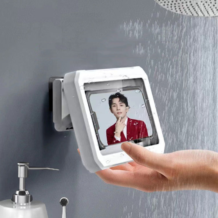 Retractable Rotating Bathroom Waterproof Mobile Phone Box Wall Mount Mobile Phone Holder(Pink) - Hand-Sticking Bracket by PMC TechLife | Online Shopping South Africa | PMC TechLife