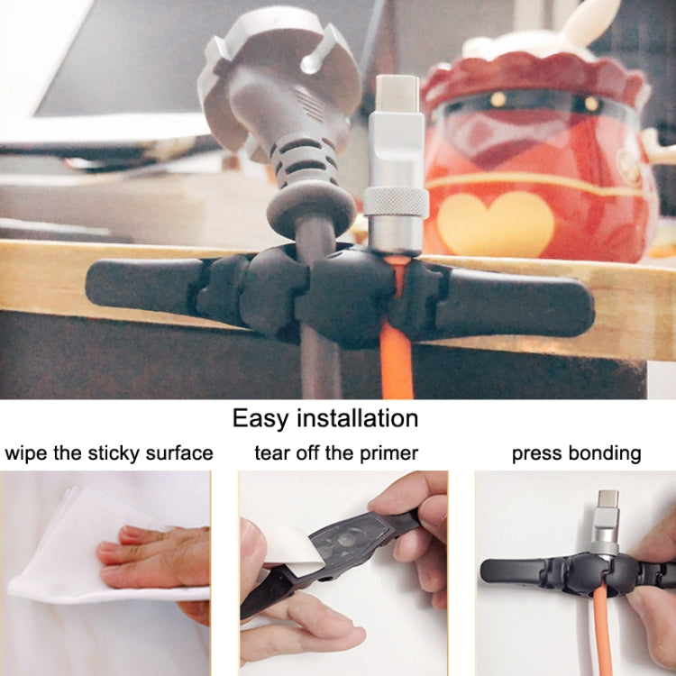 10 PCS Data Cable Storage Winding Wire Organizer(5 Holes White) - Cable Organizer by PMC TechLife | Online Shopping South Africa | PMC TechLife