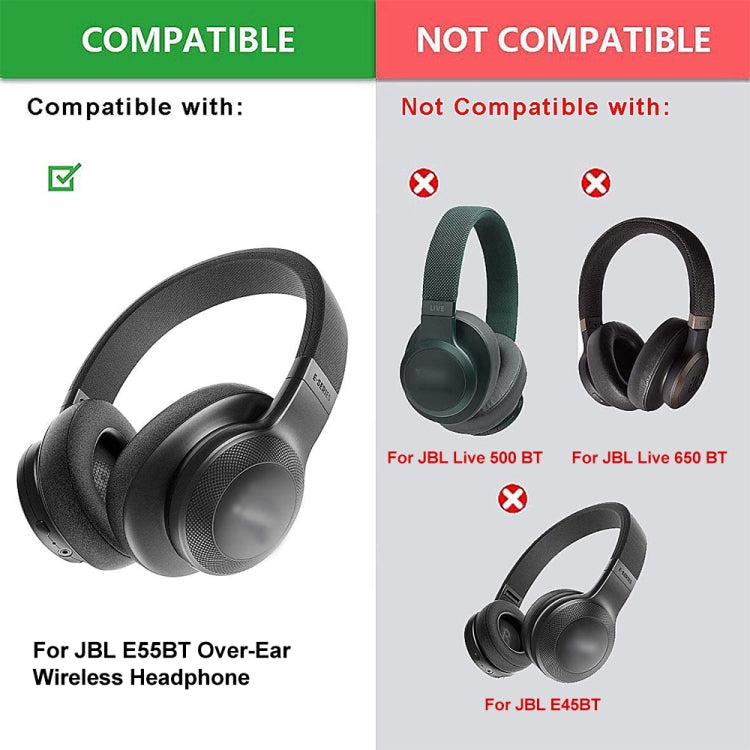 1 Pair For JBL E55BT Headphone Cover Foam Cover(Black) - Earmuff & Pad by PMC TechLife | Online Shopping South Africa | PMC TechLife | Buy Now Pay Later Mobicred