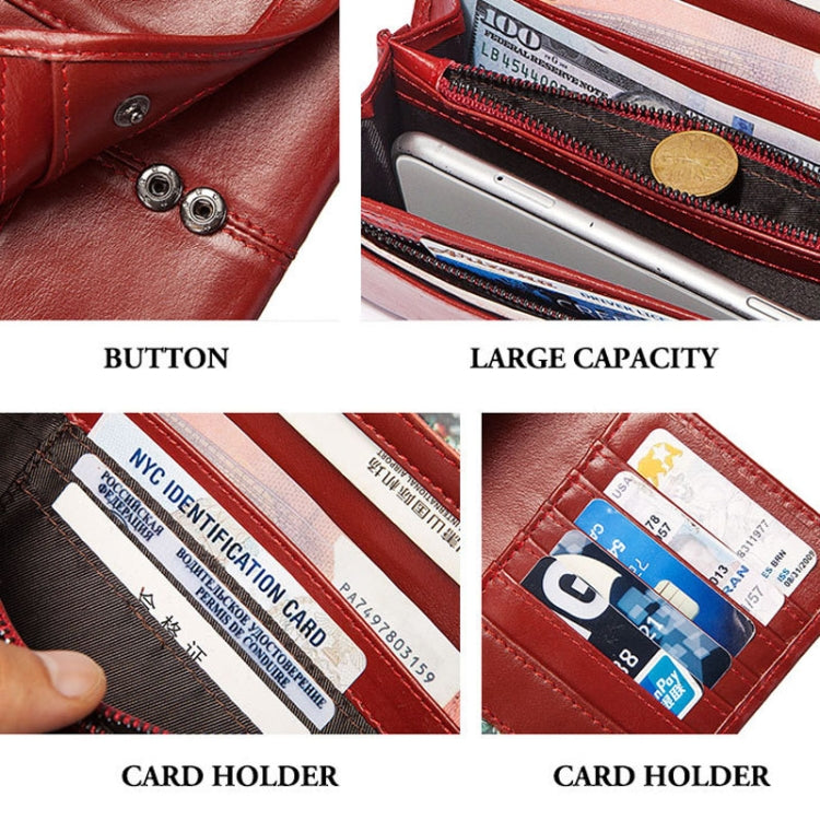 BP806 RFID Anti-Theft Brush Lady Wallet Multi-Card Clutch Bag(Black) - Antimagnetic RFID Package by PMC TechLife | Online Shopping South Africa | PMC TechLife | Buy Now Pay Later Mobicred