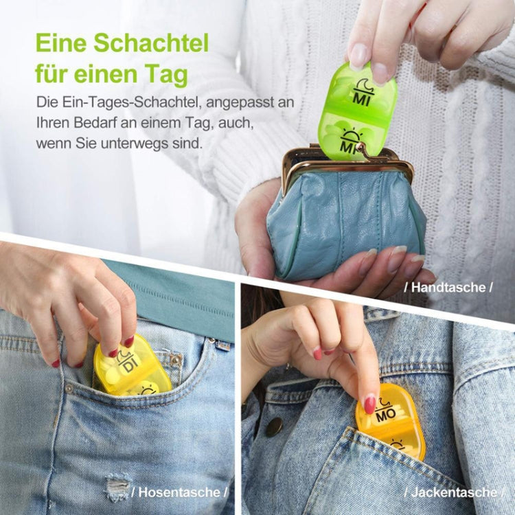 Week 14 Grids Rainbow Portable Plastic Compartment Medicine Box(As Show) - free shipping - PMC TechLife - Order now!