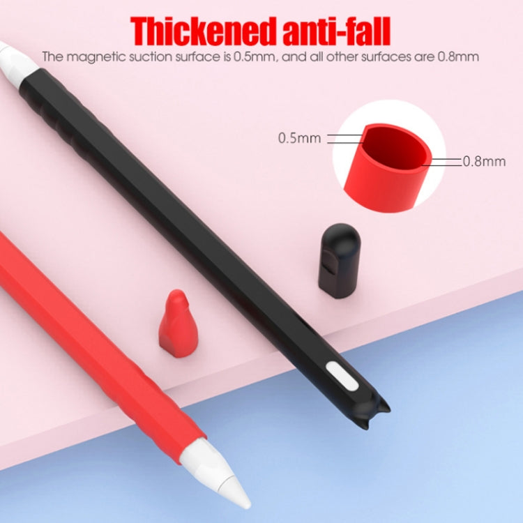 2 PCS Cartoon Touch Silicone Pen Case For Apple Pencil 2(Black) - Pencil Accessories by PMC TechLife | Online Shopping South Africa | PMC TechLife