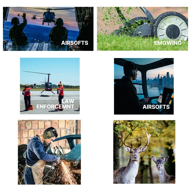 Noise-cancelling Headphones Noise-isolating Earmuffs For Outdoor Work(Green) - Workplace Safety Supplies by PMC TechLife | Online Shopping South Africa | PMC TechLife | Buy Now Pay Later Mobicred