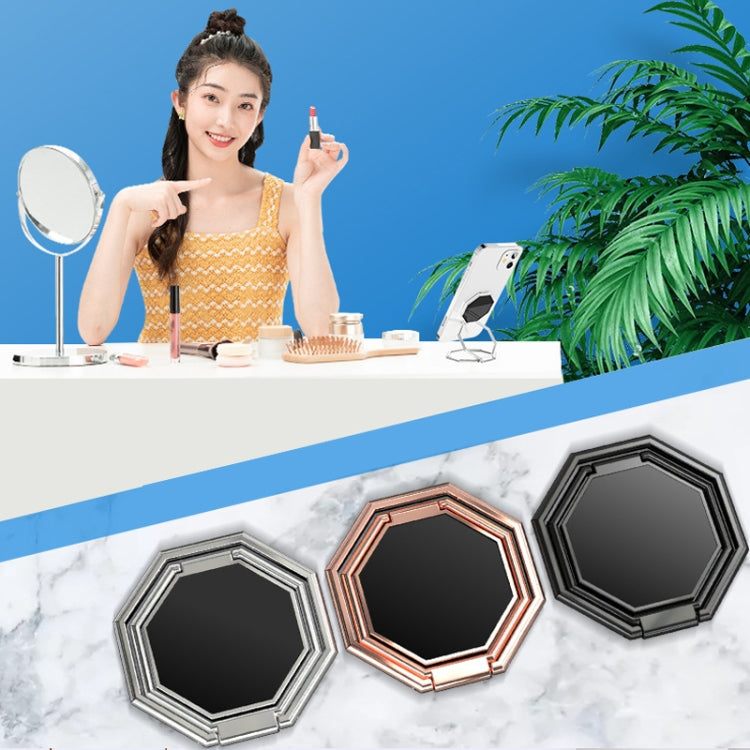 Metal Ring Buckle Live Rotating Magnetic Suction Car Desktop Tablet Folding Phone Bracket(Silver) - Desktop Holder by PMC TechLife | Online Shopping South Africa | PMC TechLife