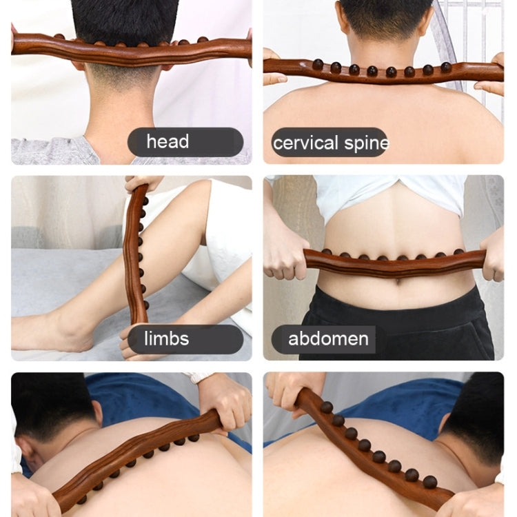 Eight-bead Beech Wood Carbonized Massage Stick Rolling Tendon Scraping Stick 53cm - free shipping - PMC TechLife - Order now!