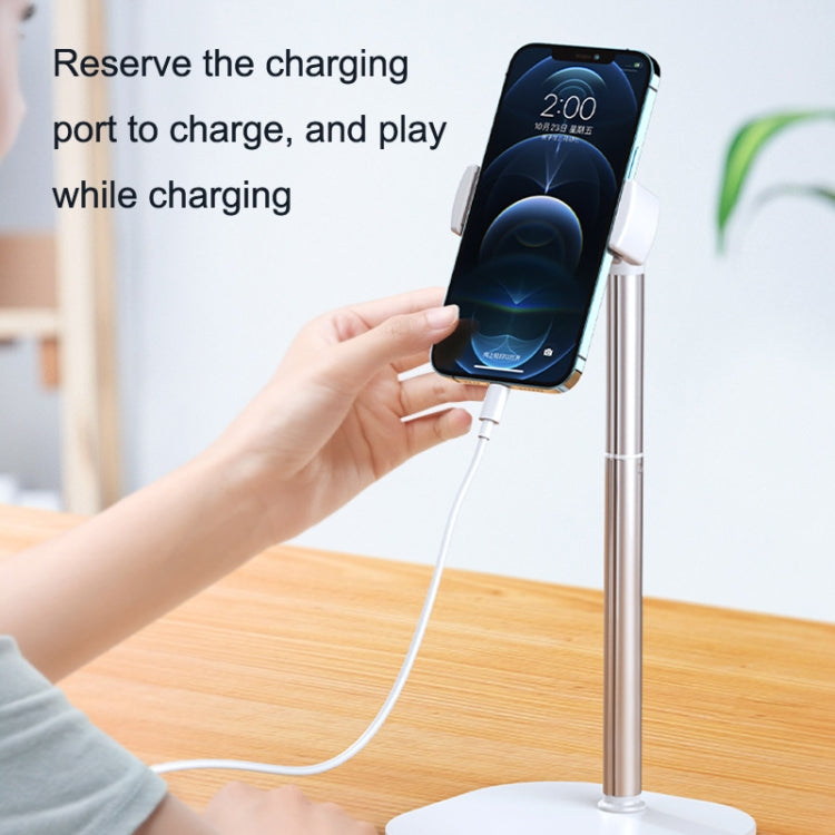 SSKY B09 Live Broadcast Desktop Aluminum Alloy Telescopic Phone Bracket(White) - Desktop Holder by SSKY | Online Shopping South Africa | PMC TechLife | Buy Now Pay Later Mobicred
