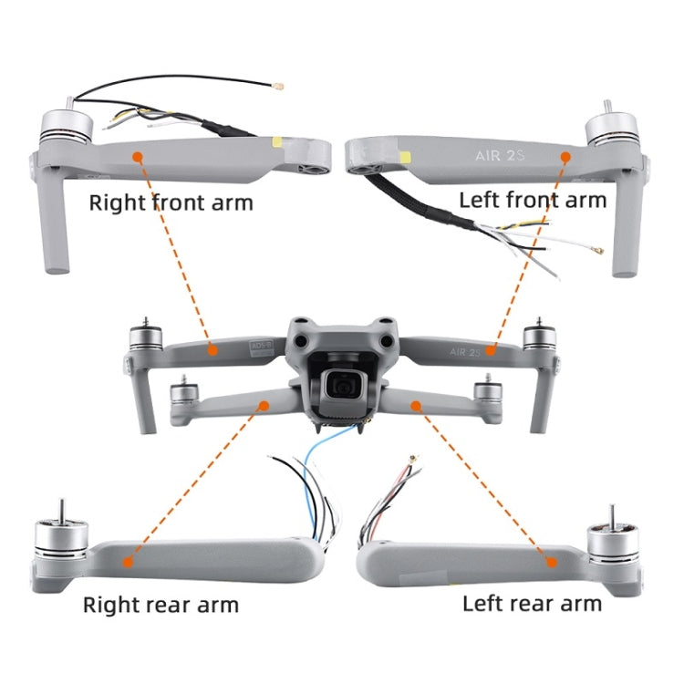 for DJI Mavic Air 2S Right Front Arm Front And Rear Machine Arm Shell Repair Accessories - For DJI Mavic Series by PMC TechLife | Online Shopping South Africa | PMC TechLife