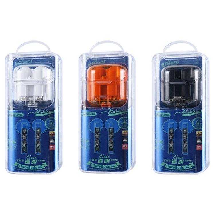 REMAX CozyBuds 6C TWS Transparent Cabin Low Delay Wireless Bluetooth Headset(Orange) - TWS Earphone by REMAX | Online Shopping South Africa | PMC TechLife | Buy Now Pay Later Mobicred