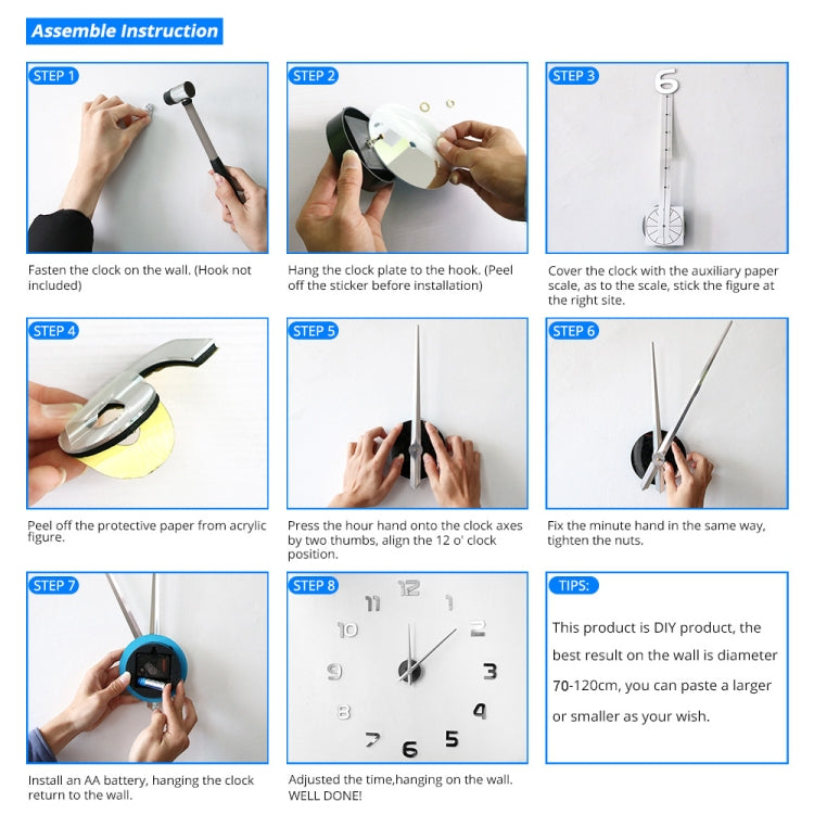 M030 India Digital Hanging Clock Home Decoration DIY Acrylic Clock(Black) - DIY Clocks by PMC TechLife | Online Shopping South Africa | PMC TechLife | Buy Now Pay Later Mobicred