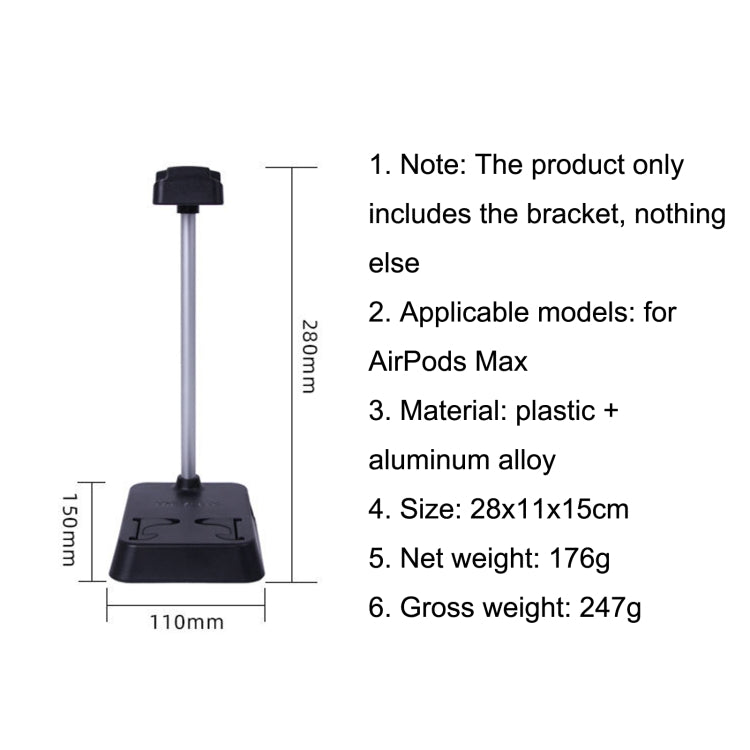For AirPods Max Hifylux AP-HF5 Headphone Stand Mobile Phone Holder Storage Box(Black) - Anti-lost & Holder by Hifylux | Online Shopping South Africa | PMC TechLife | Buy Now Pay Later Mobicred