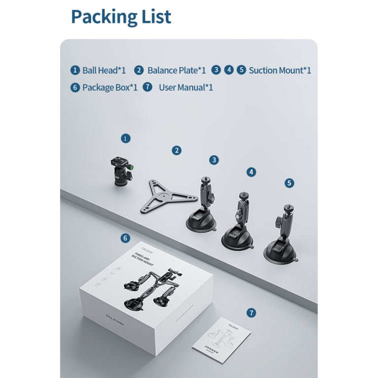 TELESIN Suction Cup Action Camera Tripod Mount for Car Holder Stand Bracket - free shipping - PMC TechLife - Order now!